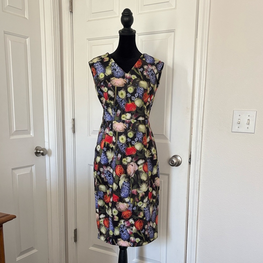 Tahari Vibrant Floral Midi Dress